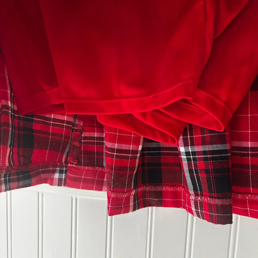 ⭐️ NEW Justice Girls 16 Red Black Plaid Skort with Belt Accent